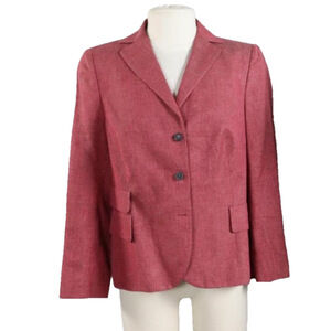 Akris 12 Tailored Blazer Washed Red Notched Lapels Pointed Collar